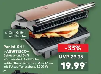 Kaufland bestron Panini-Grill >>ASW113CO<< 28 x 17 cm, je Angebot