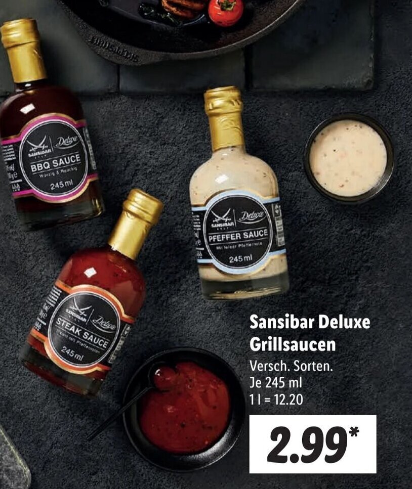 Sansibar Deluxe Grillsaucen 245 ml Angebot bei Lidl