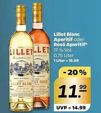 NETTO Lillet blanc aperitif oder rosé aperitif Angebot