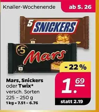 NETTO Mars, snickers oder twix Angebot