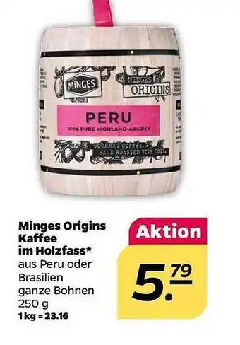 NETTO Minges origins kaffee im holzfass Angebot