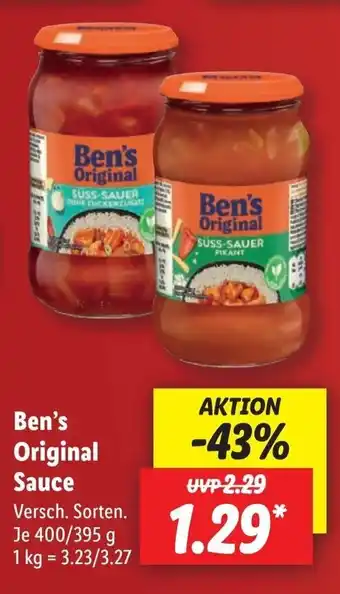 Lidl Ben's Original Sauce 400/395 g Angebot