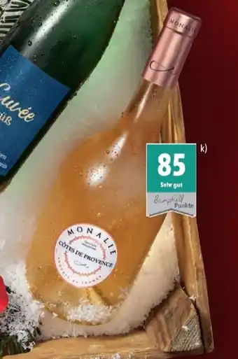 Lidl Monalie Côtes de Provence AOP, Roséwein 2020, trocken 6x 0,75 l Angebot