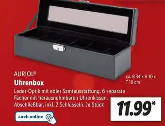 Lidl Auriol Uhrenbox B 34 x H 10 x T 10 cm Angebot