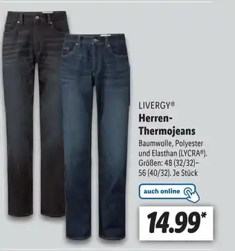 Lidl Livergy Herren-Thermojeans 48-56 Angebot