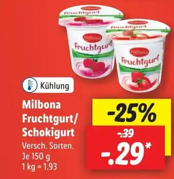 Lidl Milbona Fruchtgurt/Schokigurt 150 g Angebot