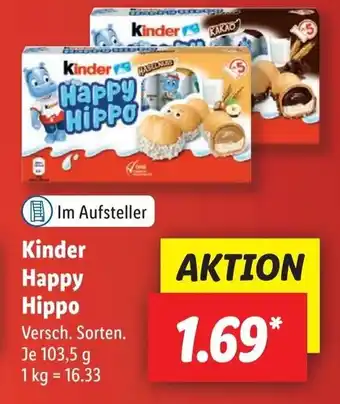 Lidl Kinder Happy Hippo 103,5 g Angebot