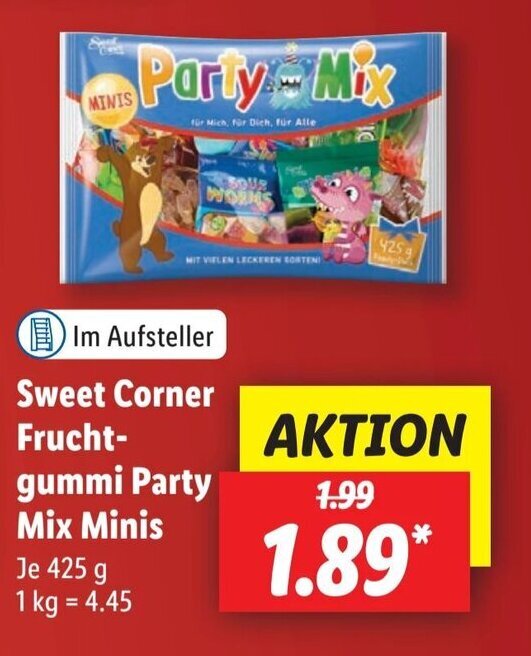 Sweet Corner Fruchtgummi Party Mix Minis 425 g Angebot bei Lidl