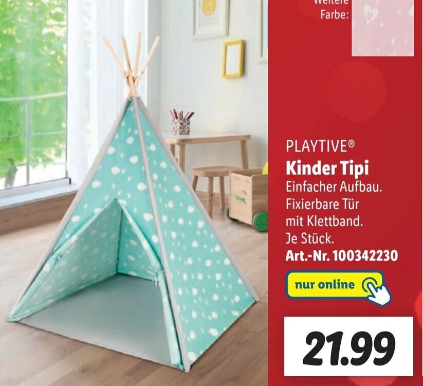 Playtive Kinder Tipi Angebot bei Lidl