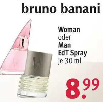 Rossmann bruno banani Woman oder Man EdT Spray 30 ml Angebot