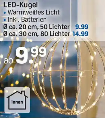 Rossmann LED-Kugel Ø ca. 20 cm, 50 Lichter Angebot