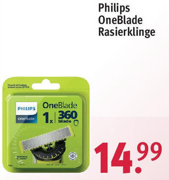Rossmann Philips OneBlade Rasierklinge Angebot