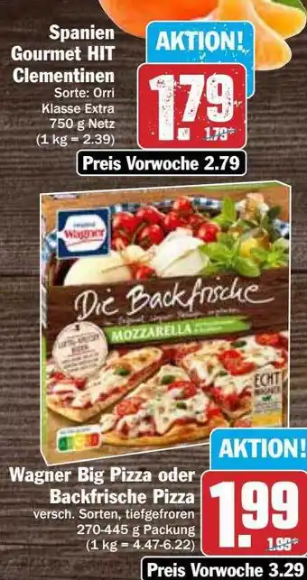 Hit Wagner big pizza oder backfrische pizza Angebot