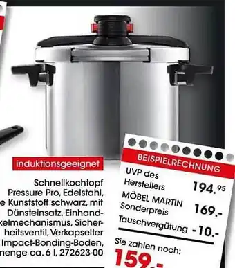 Möbel Martin Schnellkochtopf pressure pro Angebot