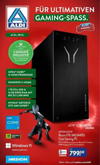 Aldi Nord Medion erazer recon e10 (md34470) core gaming pc Angebot