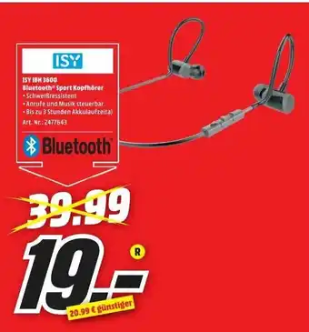 MediaMarkt ISY IBH 3600 Bluetooth Sport Kopfhörer Angebot