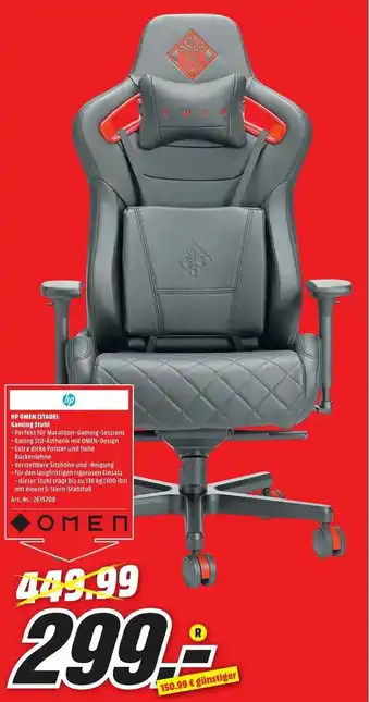 MediaMarkt hp Omen Citadel Gaming Stuhl Angebot