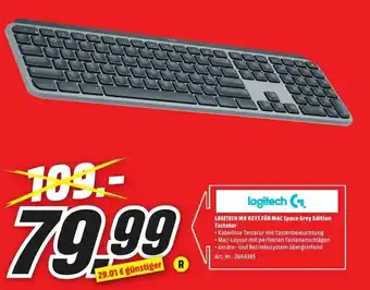 MediaMarkt Logitech MX Keys für MAC Space Grey Edition Tastatur Angebot