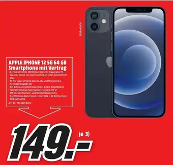 MediaMarkt Apple iPhone 12 5G 64 GB Smartphone mit Vertrag Angebot