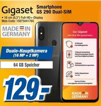 K+B Expert Gigaset Smartphone GS 290 Dual Sim Angebot