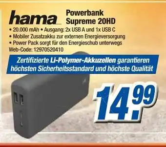 K+B Expert Hama Powerbank Supreme 20HD Angebot