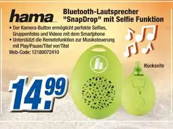 K+B Expert Hama Bluetooth Lautsprecher SnapDrop mit Selfie Funktion Angebot