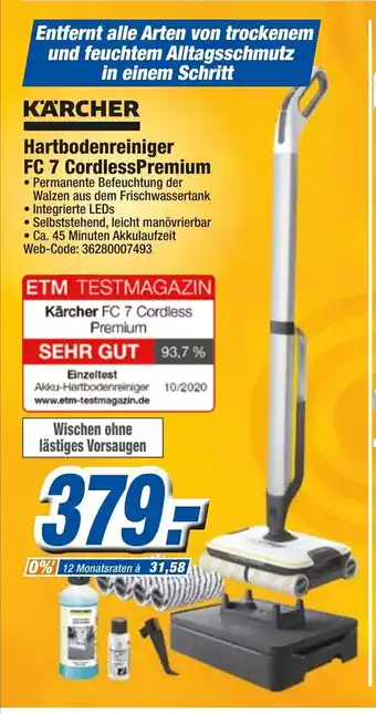 K+B Expert Karcher Hartbodenreiniger FC 7 CordlessPremium Angebot