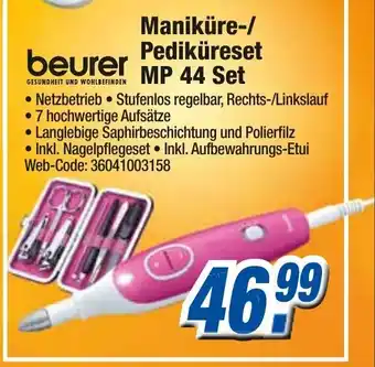 K+B Expert Beurer Maniküre/Pediküreset MP 44 Set Angebot