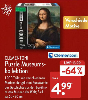 Aldi Nord Clementoni Puzzle Museumskollektion Angebot