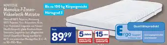 Aldi Nord Novitesse Memolux 7 Zonen Viskoelastik Matratze Angebot