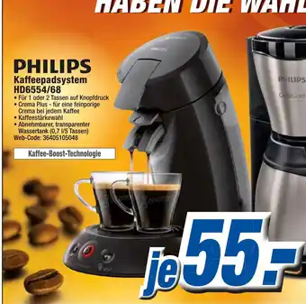 K+B Expert Philips Kaffeepadsystem HD6554/68 Angebot