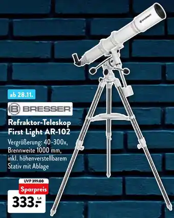 Aldi Nord Bresser Refraktor Teleskop First Light AR-102 Angebot
