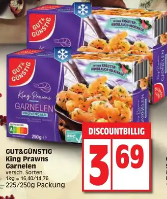 Edeka Gut & Günstig King Prawns Garnelen 225/250g Packung Angebot