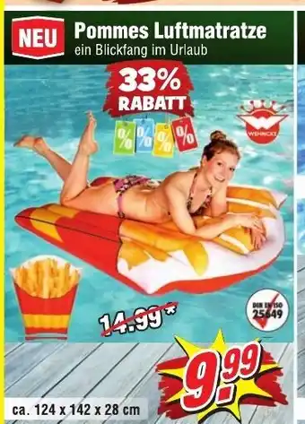 Wiglo Wunderland Pommes Luftmatratze Angebot