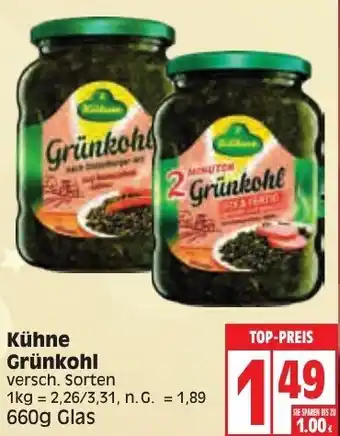 Edeka Kühne Grünkohl 660g Glas Angebot