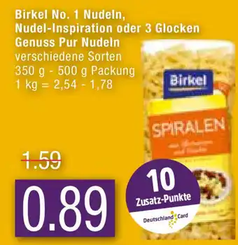 Marktkauf Birkel No. 1 Nudeln, Nudel Inspiration oder 3 Glocken Genuss Pur Nudeln 350-500g Angebot