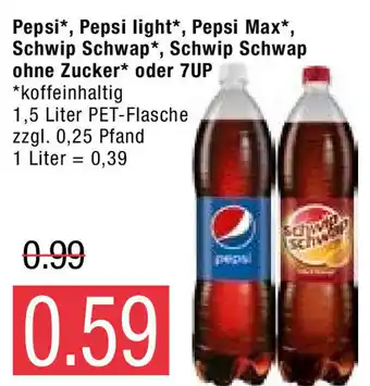 Marktkauf Pepsi, Pepsi Light, Pepsi Max, Schwip Schwap, Schwip Schwap ohne Zucker oder 7 up 1,5L Angebot