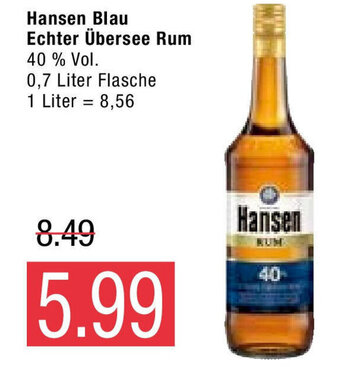 Marktkauf Hansen Blau Echter übersee Rum 0,7L Angebot