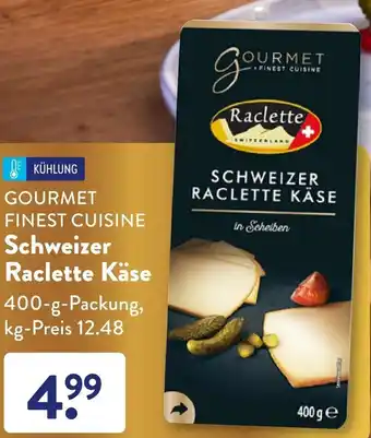 Aldi Süd Gourmet Finest Cuisine Schweizer Raclette Käse 400 g Packung Angebot
