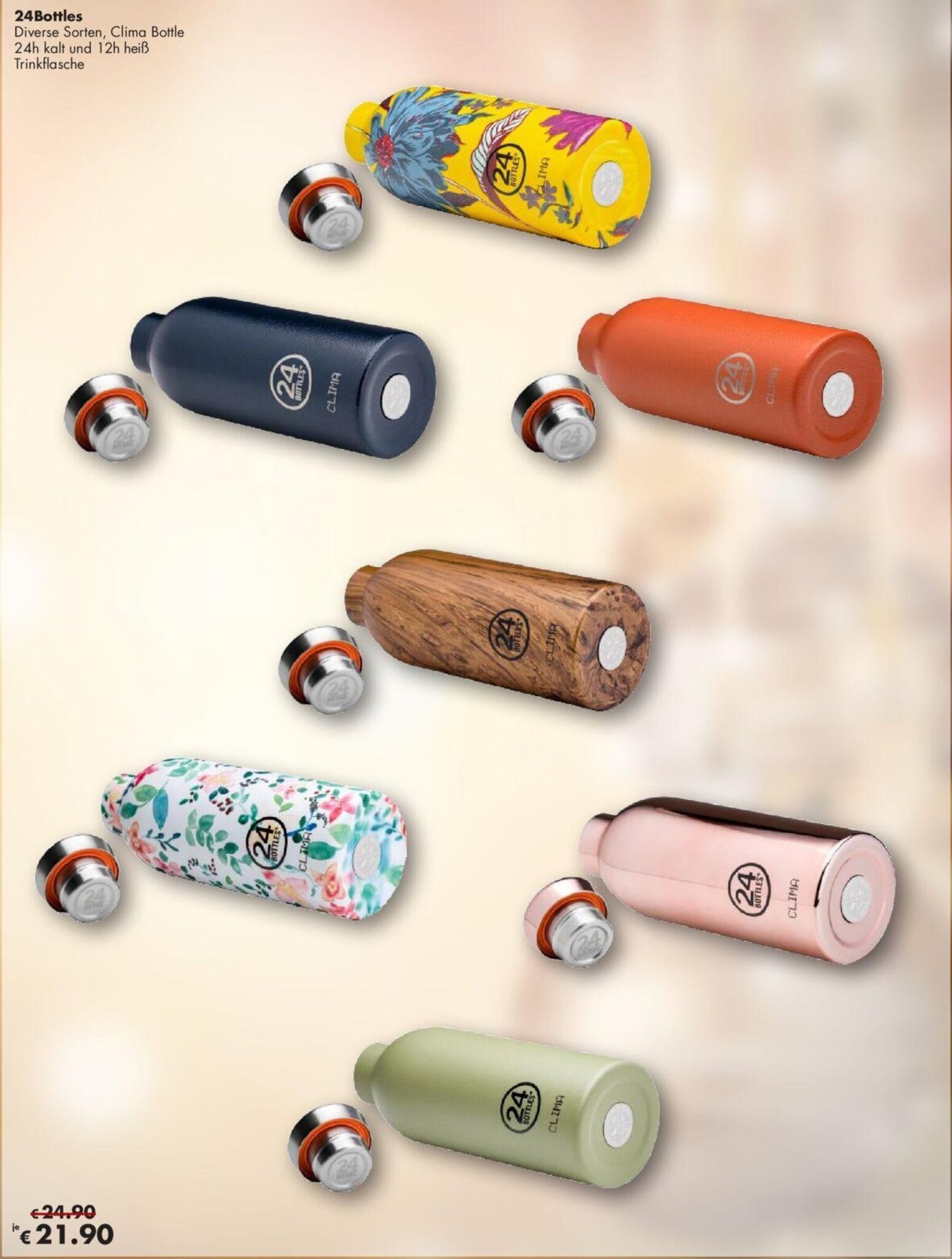 24 Bottles Diverse Sorten, Clima Bottle 24h kalt und 12h hei
