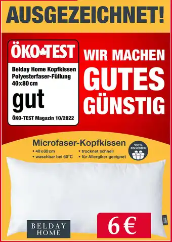Woolworth Belday Home Microfaser-Kopfkissen 40*80 Angebot