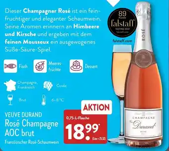 Aldi Nord Veuve Durand Rosé Champagne AOC brut 0,75L Flasche Angebot