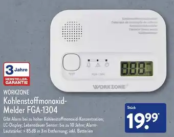 Aldi Nord Workzone Kohlenstoffmonoxid Melder FGA-1304 Angebot