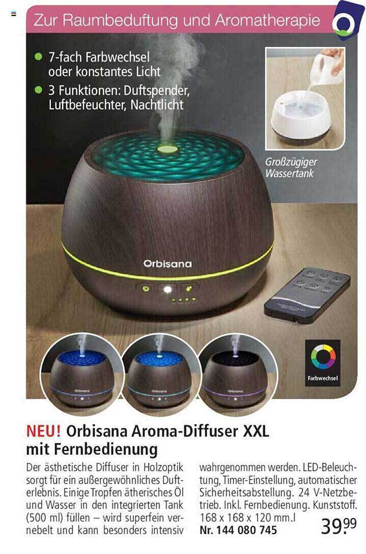 Orbisana aromadiffuser xxl mit fernbedienung Angebot bei Weltbild