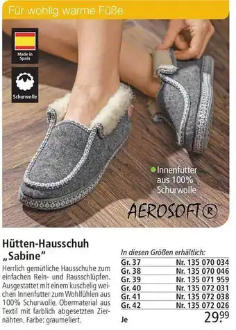 Weltbild Hütten-hausschuh „sabine” Angebot