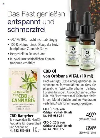 Weltbild Cbd öl von orbisana vital Angebot