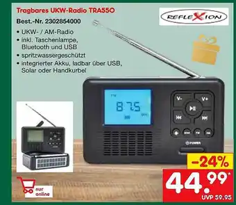 Netto Marken-Discount Reflexion tragbares ukw-radio tra550 Angebot