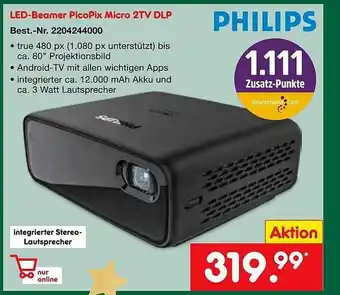 Netto Marken-Discount Philips led-beamer picopix micro 2tv dlp Angebot