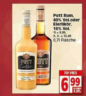 Elli Markt Pott rum, oder eierlikör Angebot