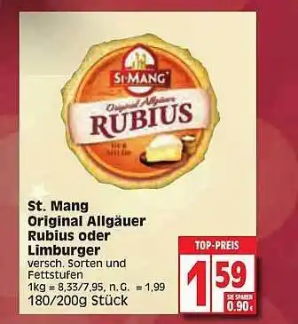 Edeka St. mang original allgäuer rubius oder limburger Angebot